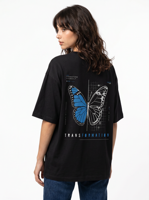 ZERO PERCENTILE Metamorph | Women's 240 GSM Oversized Graphic T-Shirt
