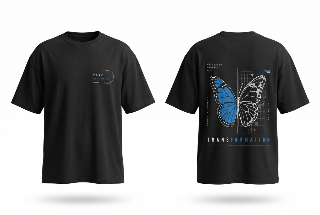 ZERO PERCENTILE Metamorph | Women's 240 GSM Oversized Graphic T-Shirt