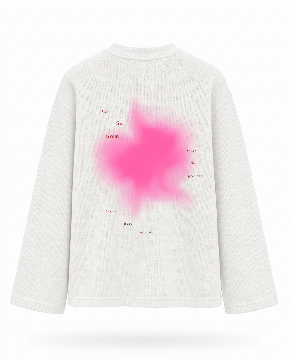 Zero Percentile | "Let Go. Grow." Waffle Knit Long Sleeve Tee