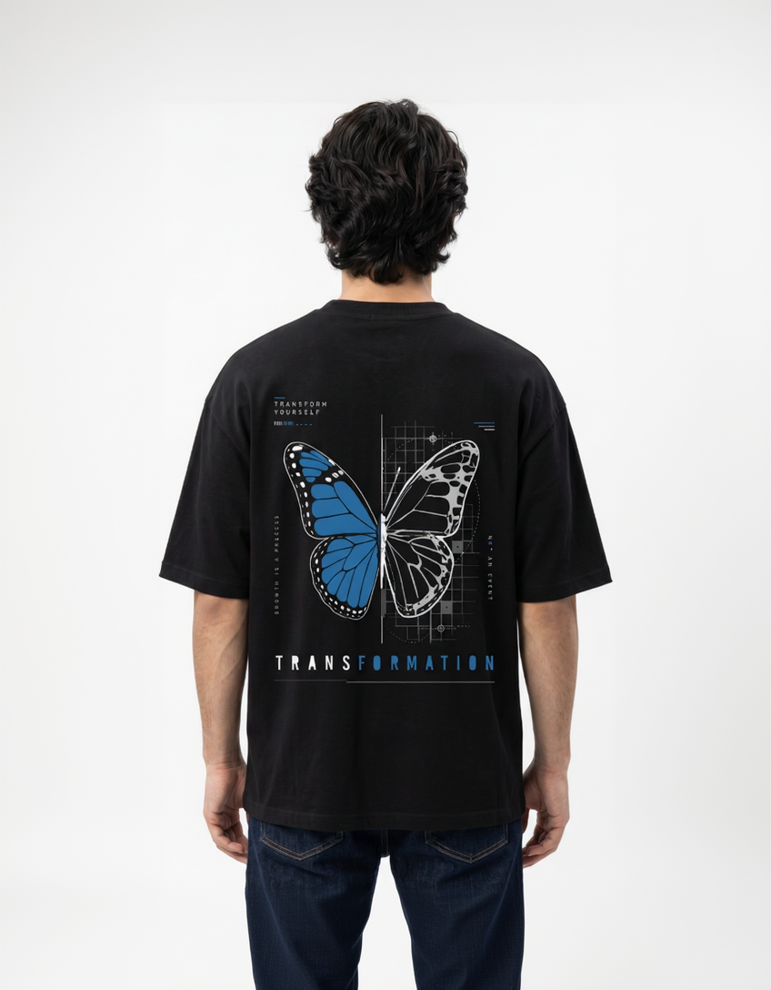 ZERO PERCENTILE Metamorph | Men's 240 GSM Drop Shoulder Oversized Graphic T-Shirt