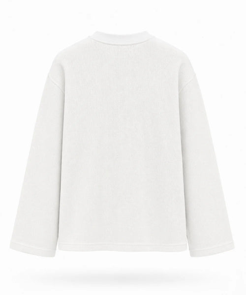 Minimal Core Waffle Knit Long Sleeve Tee | 240 GSM 100% Cotton