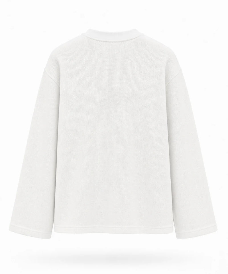Minimal Core Waffle Knit Long Sleeve Tee | 240 GSM 100% Cotton