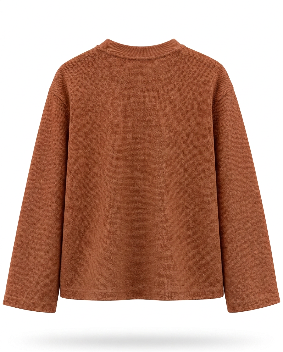 Minimal Core Waffle Knit Long Sleeve Tee | 240 GSM 100% Cotton