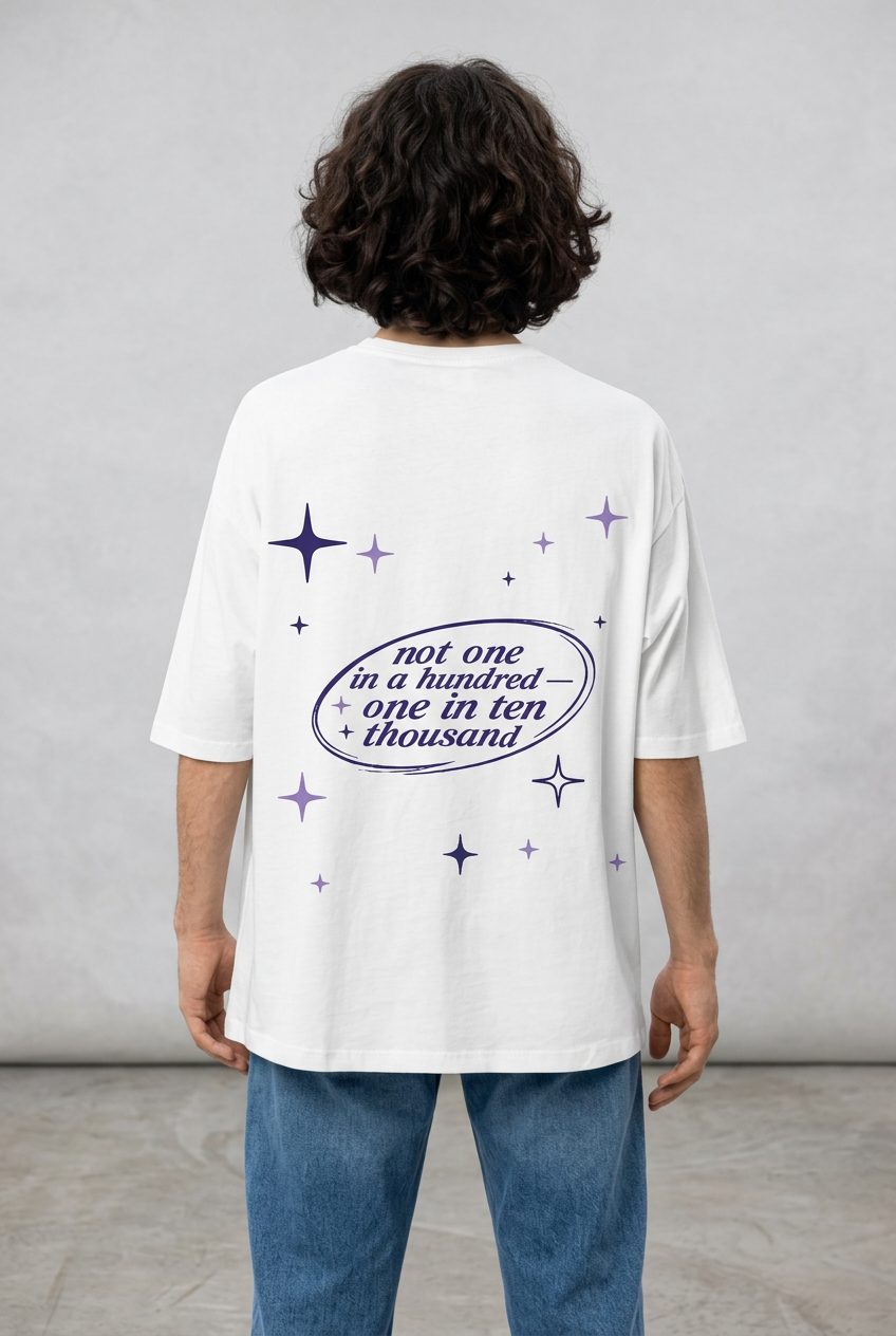Zero Percentile Oversized Graphic T-Shirt | 240 GSM Premium Heavyweight Cotton | Front &amp; Back Print | Men