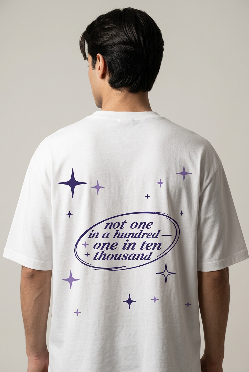 Zero Percentile Oversized Graphic T-Shirt | 240 GSM Premium Heavyweight Cotton | Front &amp; Back Print | Men