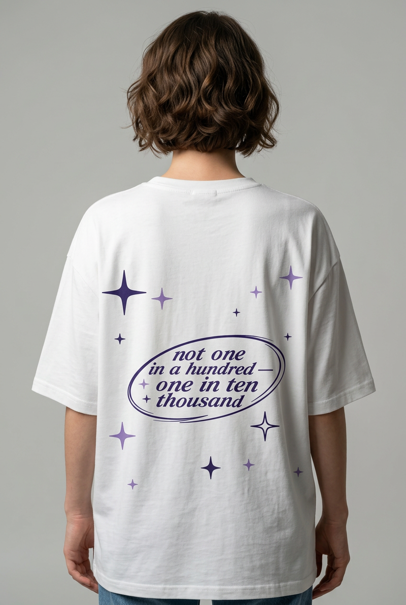 Zero Percentile Oversized Graphic T-Shirt | 240 GSM Premium Heavyweight Cotton | Front &amp; Back Print | Women